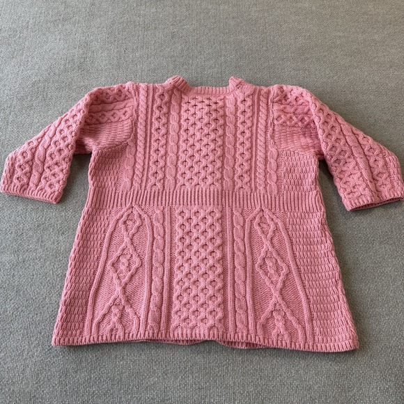 Kilronan Knitwear Bubblegum Pink Fisherman Cableknit Chunky Cardigan Small - Picture 9 of 9